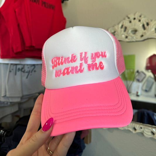 Blink If You Want Me Hat