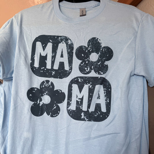 Ma Ma Floral Checker Tee